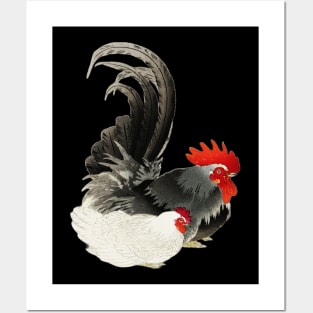 Painted Rooster and Hen Posters and Art